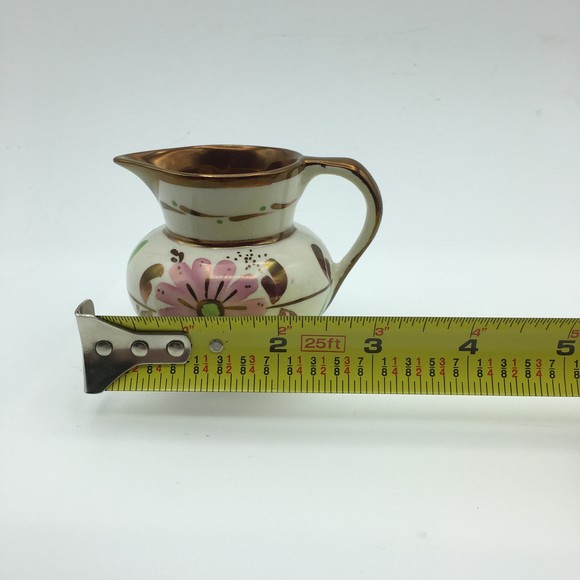 Gray's Pottery Stoke-on-Trent England Hand Painted Luster Mini Creamer Floral - Picture 8 of 8